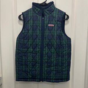 Green and Blue Quilted Reversible Vest